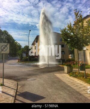 Fuite d'eau spectaculaire en Suède, Sätra Banque D'Images