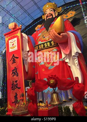 Dieu de la Fortune statue à Singapour le célèbre Temple taoïste, Tua Pek Kong Loyang Banque D'Images