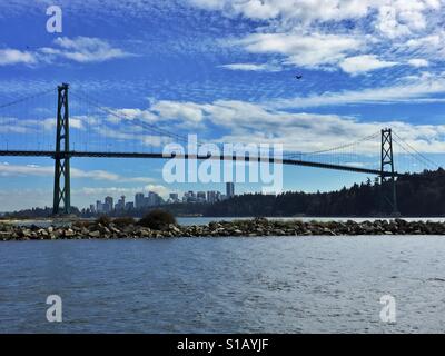 Le pont Lions Gate, à Vancouver Banque D'Images