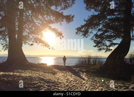 Sombrio Coucher du soleil, l'île de Vancouver, BC Banque D'Images