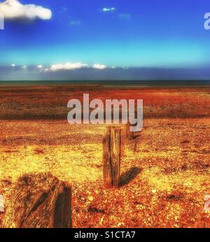 Seasalter beach dans le Kent en Angleterre. Banque D'Images