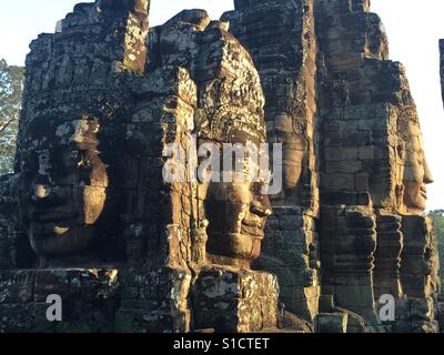 Temple Bayon, Angkor Thom, au Cambodge Banque D'Images