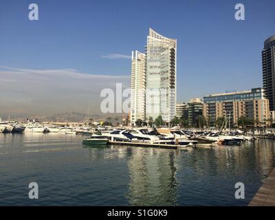 Zaitunay Bay. À Beyrouth, Liban Banque D'Images