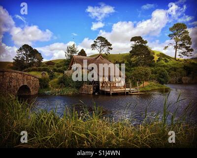 Hobbiton en Nouvelle Zélande Banque D'Images