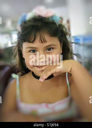 Portrait d'une petite fille. Banque D'Images