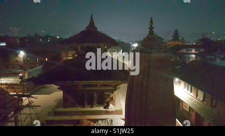 Nuit à Durbar Square Bhaktapur dans Banque D'Images