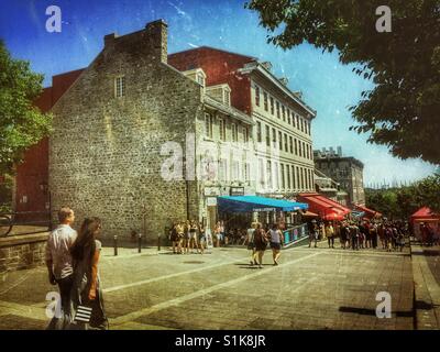 La Place Jacques Cartier, Vieux Port, Montréal, Québec. Banque D'Images