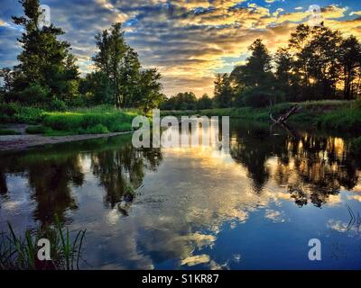 Fleuve Liwiec Mazowsze en Province de Pologne Banque D'Images