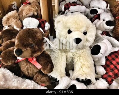 Les animaux en peluche dans un magasin de souvenirs. Banque D'Images