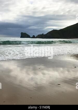 Plage Torimbia. Les Asturies. L'Espagne. Banque D'Images