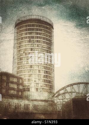 La rotonde historique immeuble Birmingham, UK Banque D'Images