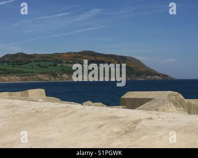 Vue de bray head de Greystones Harbour, dans le comté de Wicklow, Irlande Banque D'Images