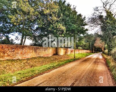 Crinkle Crackle wall, Easton, Suffolk, Angleterre. Banque D'Images