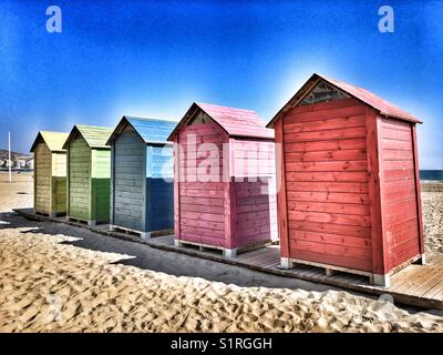 Cabine de plage à Cullera, Valencia Espagne 2017 Banque D'Images