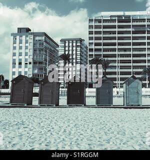 Cabine de plage à Cullera, Valencia Espagne 2017 Banque D'Images