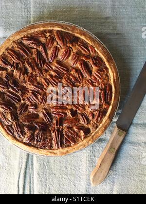 Tarte aux pacanes chocolat Banque D'Images