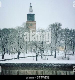 Cathédrale de Turku en hiver Banque D'Images