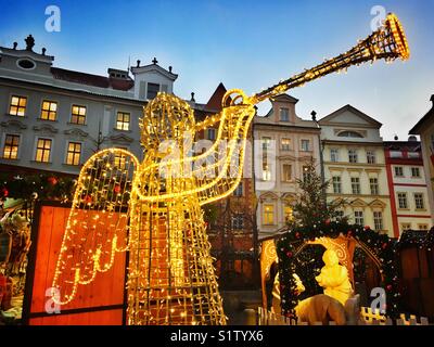 Prague Christmas Old Town Little Square, République tchèque Banque D'Images