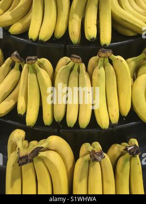 Bananes sur l'étagère d'un magasin. Banque D'Images