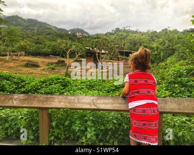 Les enfants dans le zoo zoo de Taipei Taiwan Banque D'Images
