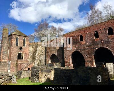 Maison du moteur et les hauts fourneaux, Blists Hill, Ironbridge Gorge, Site du patrimoine mondial, Shropshire, Angleterre Banque D'Images