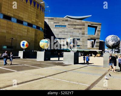 Entrée au musée Te Papa Tongarewa , Wellington, Nouvelle-Zélande, île du Nord Banque D'Images