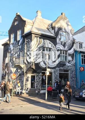 Fresque de Reykjavik par jour Banque D'Images