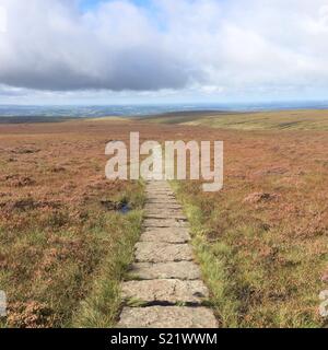 Vue du haut de la colline de Pendle dans le Lancashire Banque D'Images