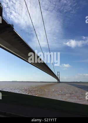 Le Humber Bridge, Kingston Upon Hull, Royaume-Uni Banque D'Images