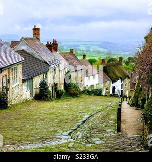 Shaftesbury Dorset Gold Hill Banque D'Images