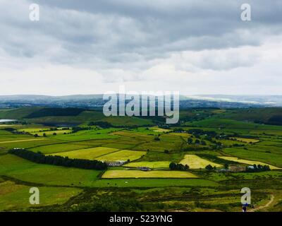 Vue du haut de la colline de Pendle Banque D'Images