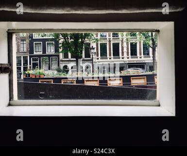 Amsterdam boat house museum Banque D'Images