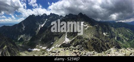 Panorama d'Jahñaci Peak, Hautes Tatras, Slovaquie Banque D'Images