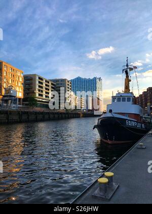 HafenCity, un nouveau développement urbain à Hambourg, Allemagne. Banque D'Images