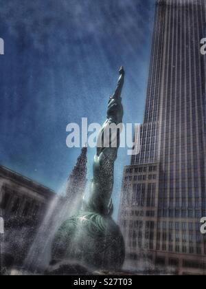 Fontaine de Vie éternelle statue à Cleveland, Ohio Banque D'Images