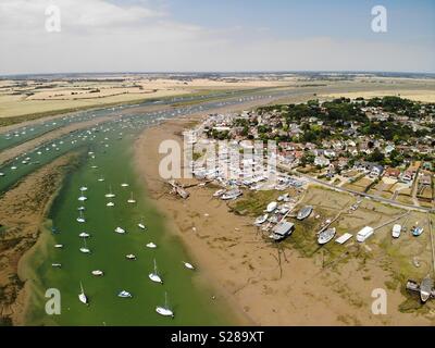 West Mersea Vue aérienne d'un drone Banque D'Images