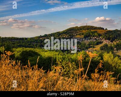 Vue sur les collines près de Wirksworth dans le Derbyshire Peak District vers Black Rocks England UK Banque D'Images