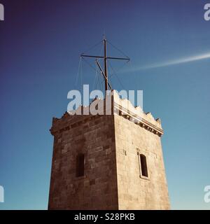 Tour du château de Montjuic, Barcelone. Espagne Banque D'Images