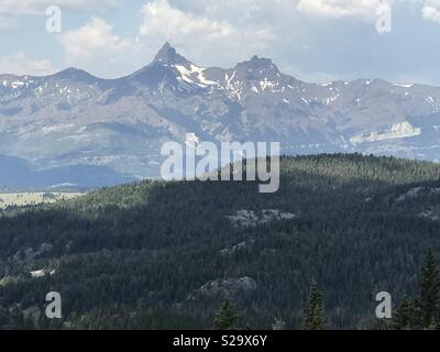 Pilote et les pics de l'indice, l'autoroute Beartooth Banque D'Images