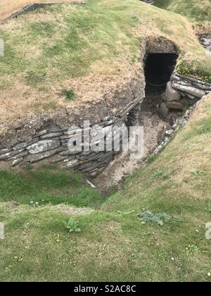 Skara Brae site archéologique de Sandwick, Orkney, Scotland Banque D'Images