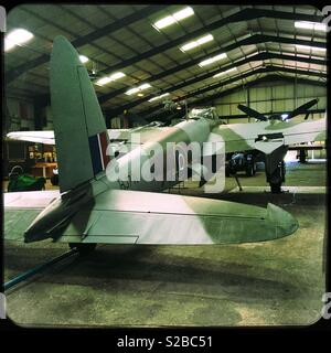 De Havilland Mosquito NFII Lincolnshire au Centre du patrimoine mondial de l'aviation, de l'Est Kirkby, UK. Banque D'Images