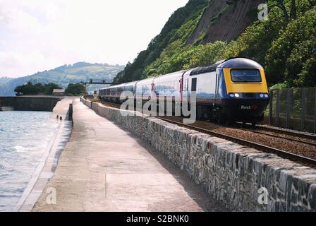 Sur la ligne de train Teignmouth Devon Banque D'Images