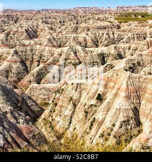 Les badlands, dans le Dakota du Sud Banque D'Images