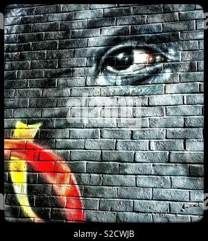 Détail de Bob Marley l'art de mur à Brockley Londres Du Sud Banque D'Images