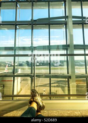 Quartier calme à l'aéroport Heathrow de Londres Banque D'Images