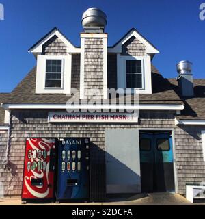 Marché aux poissons Quai Chatham, Chatham, Cape Cod, Massachusetts, United States Banque D'Images