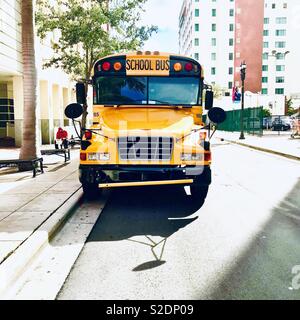 Bus scolaire à Miami en Floride Banque D'Images