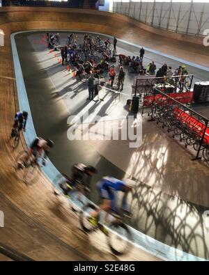 Piste de course au vélodrome de Calshot Banque D'Images