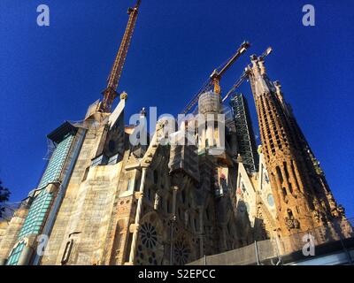 Plus de détails sur l'architecture de la basilique de La Sagrada Familia à Barcelone, Espagne Banque D'Images