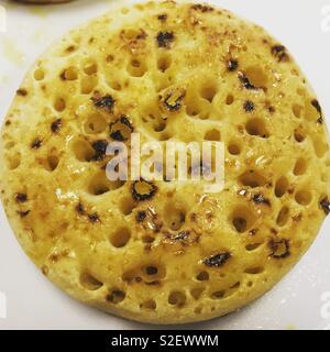 Crumpet Hot buttered Banque D'Images